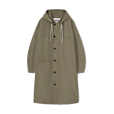 Jil Sander SS22 Drawstring Windproof Hoodie Jacket Green JSMU430121-MU241300-318
