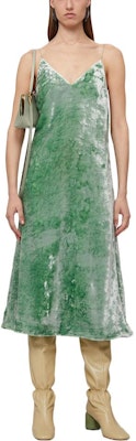 Jil Sander SS22 Green Sleeveless Velvet Maxi Dress J02CT0005-J65007-334 Lookbook Jil Sander SS22 Green Sleeveless Velvet Maxi Dress J02CT0005-J65007-334