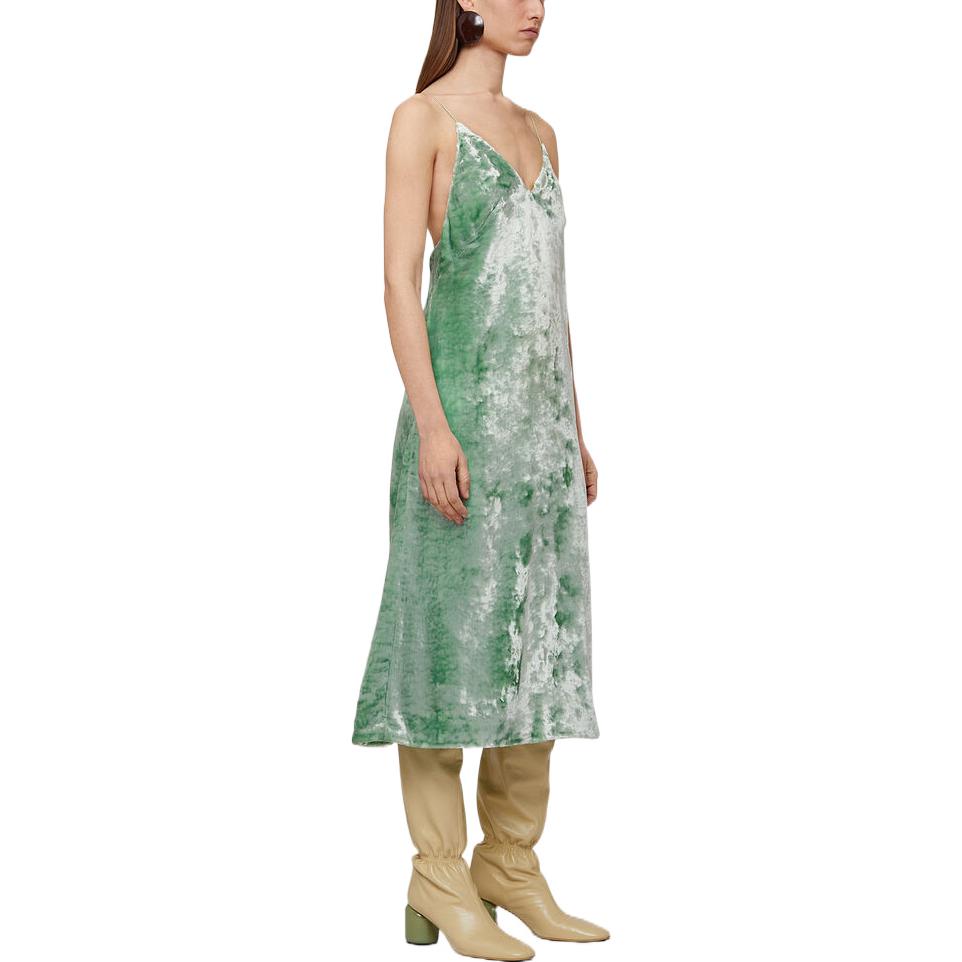Purchase Jil Sander SS22 Green Sleeveless Velvet Maxi Dress J02CT0005-J65007-334