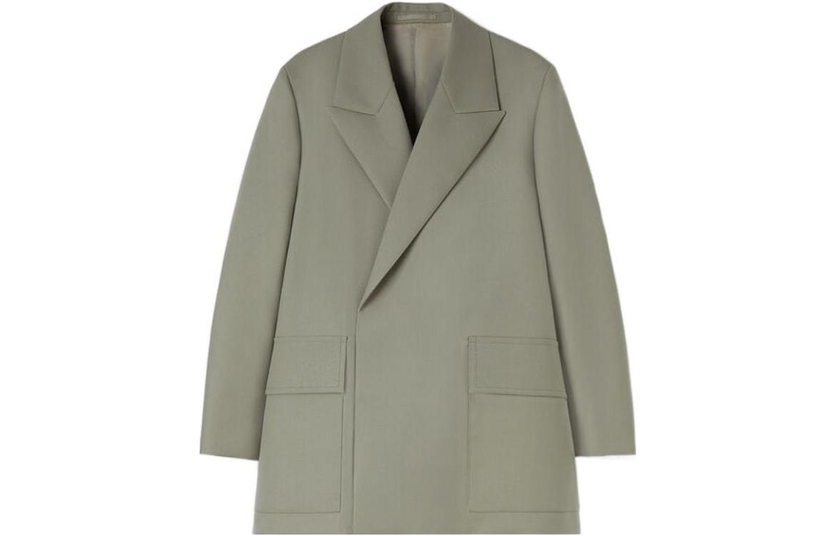 Jil Sander SS22 Grey Oversized Jacket with Hidden Closure and Large Pockets JSMU135414-MU201000