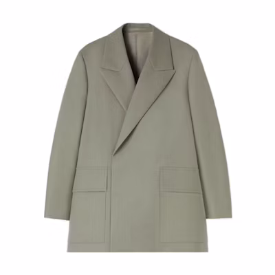 Jil Sander SS22 Grey Oversized Jacket with Hidden Closure and Large Pockets JSMU135414-MU201000