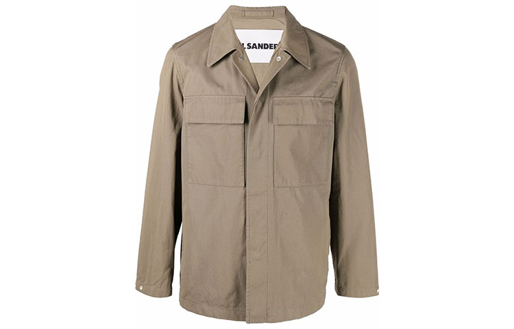 Jil Sander SS22 Hidden Front Shirt Jacket Green JSMU400121MU241300-318