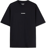 JIL SANDER SS22 Logo Crewneck Solid Black T-Shirt JPUU783506-MU458208-001 JIL SANDER SS22 Logo Crewneck Solid Black T-Shirt JPUU783506-MU458208-001