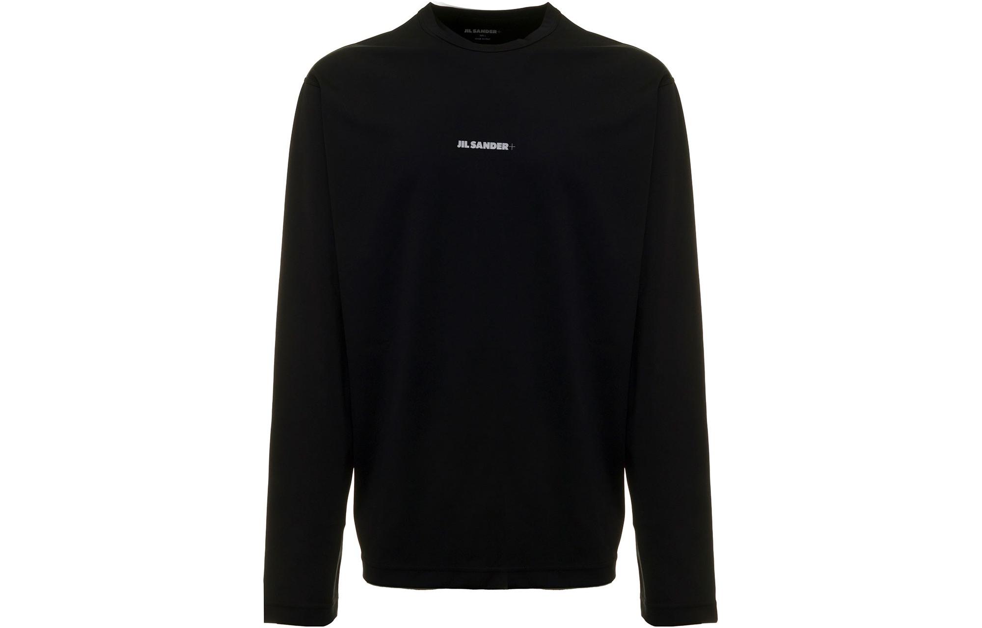 JIL SANDER SS22 Logo Graphic Crewneck Long Sleeve T-Shirt Men Black JPUU783505MU458208001