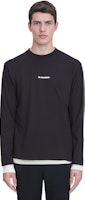 JIL SANDER SS22 男士黑色Logo圖案長袖圓領T恤 JPUU783505MU458208001 Shop JIL SANDER SS22 男士黑色Logo圖案長袖圓領T恤 JPUU783505MU458208001