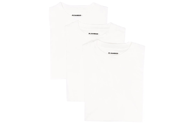 JIL SANDER SS22 Logo Plain White T-Shirt  Pack of 3 JPUU706530-MU248808-100