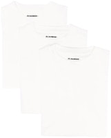 JIL SANDER SS22 Logo Plain White T-Shirt Pack of 3 JPUU706530-MU248808-100 JIL SANDER SS22 Logo Plain White T-Shirt Pack of 3 JPUU706530-MU248808-100