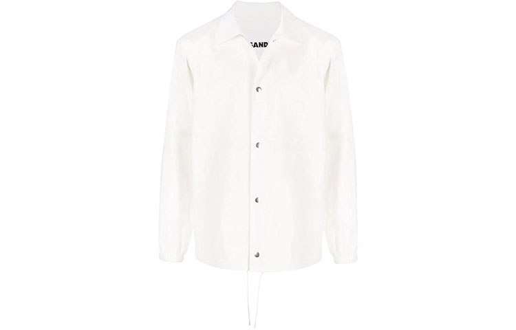 JIL SANDER SS22 Logo Print Collared Shirt Jacket White JSIU420311MU244936-104