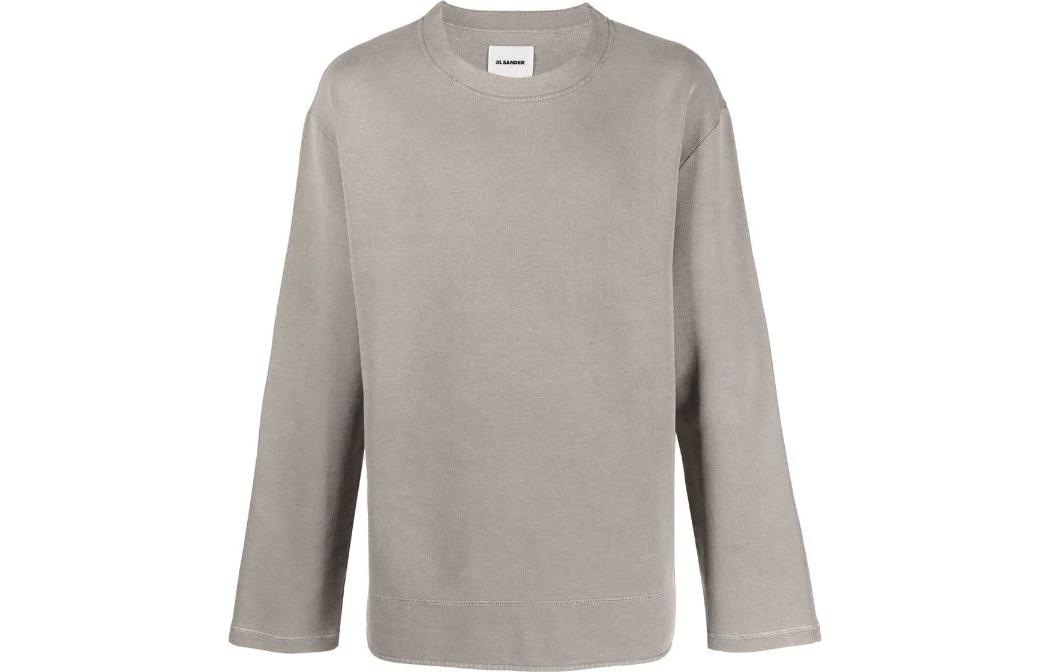 Jil Sander SS22 Oversized Cotton Crewneck Sweatshirt Men’s Light Grey JSMU707001-MU249208A