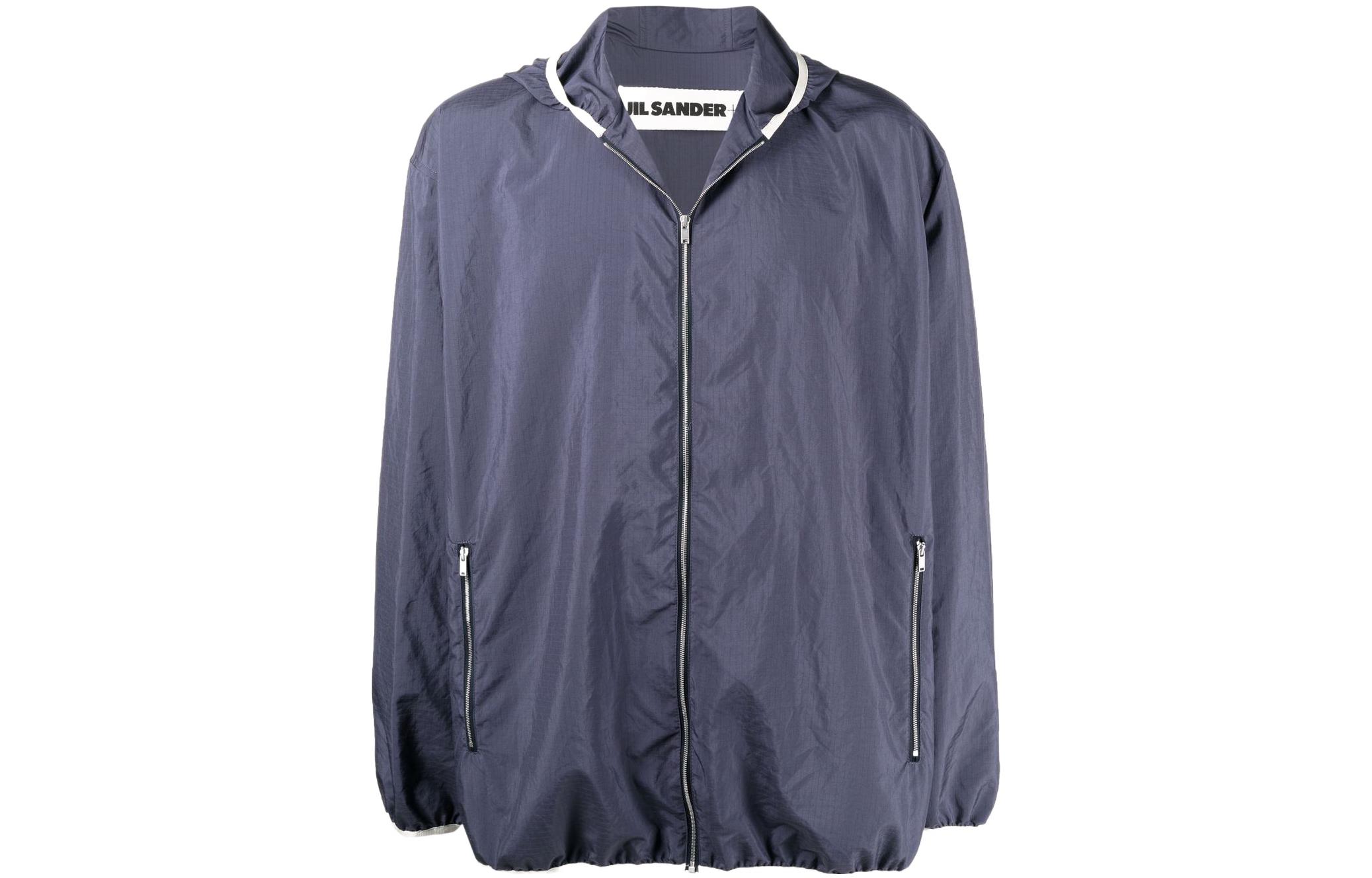 Jil Sander SS22 Packable Lightweight Hoodie Jacket Blue JPUT420305MT441300-415