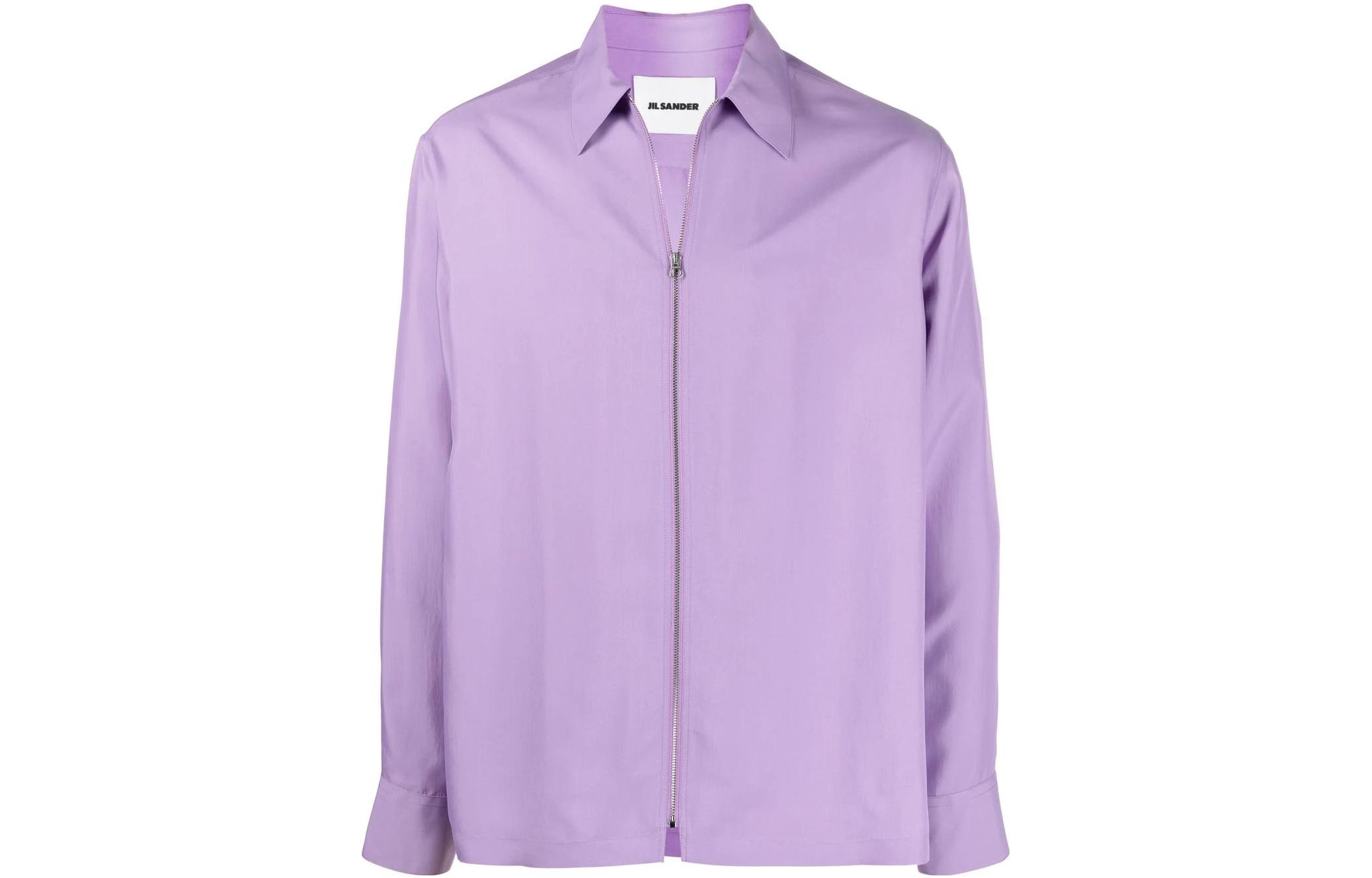 JIL SANDER SS22 Purple Long Sleeve Zip-Up Track Jacket JSMU601034MU391900516
