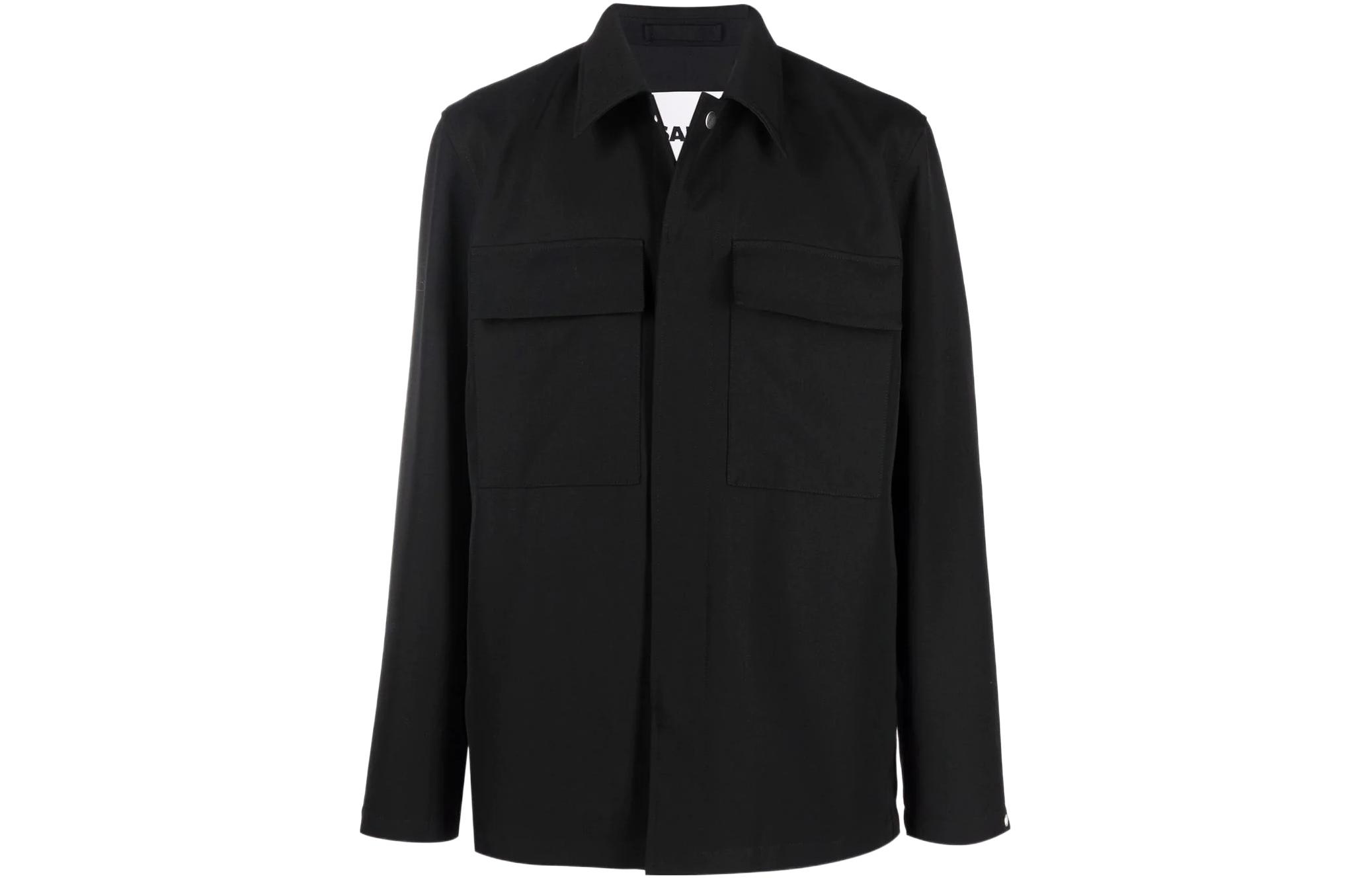 JIL SANDER SS22 Single-Breasted Pocket Jacket Black JSMU400111MU202000-001