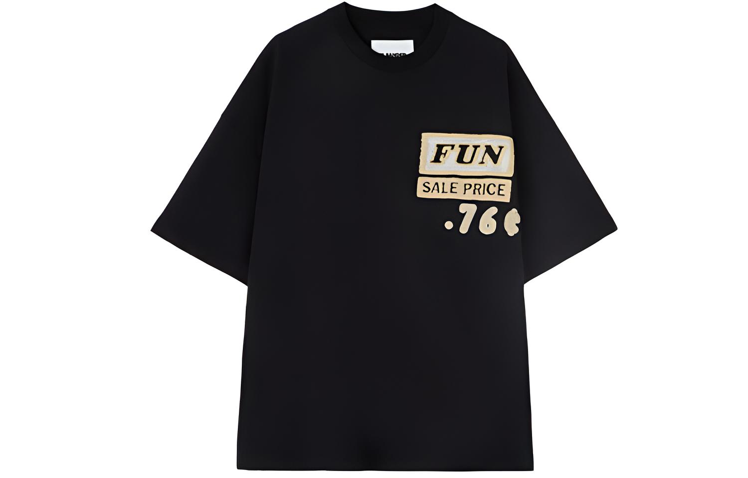 JIL SANDER SS22 Slogan Print T-Shirt Black Men’s JSMU707025-MU248508-001