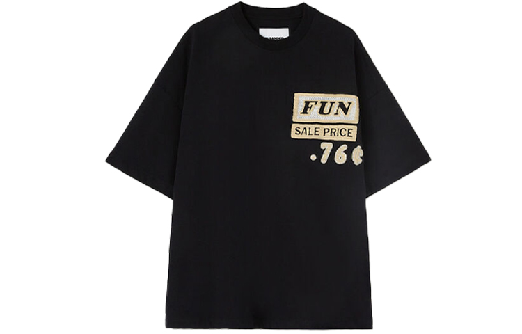 Order JIL SANDER SS22 男士黑色标语印花T恤 JSMU707025-MU248508-001