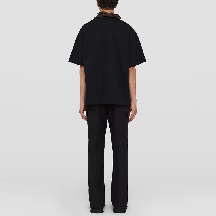 Purchase JIL SANDER SS22 男士黑色标语印花T恤 JSMU707025-MU248508-001
