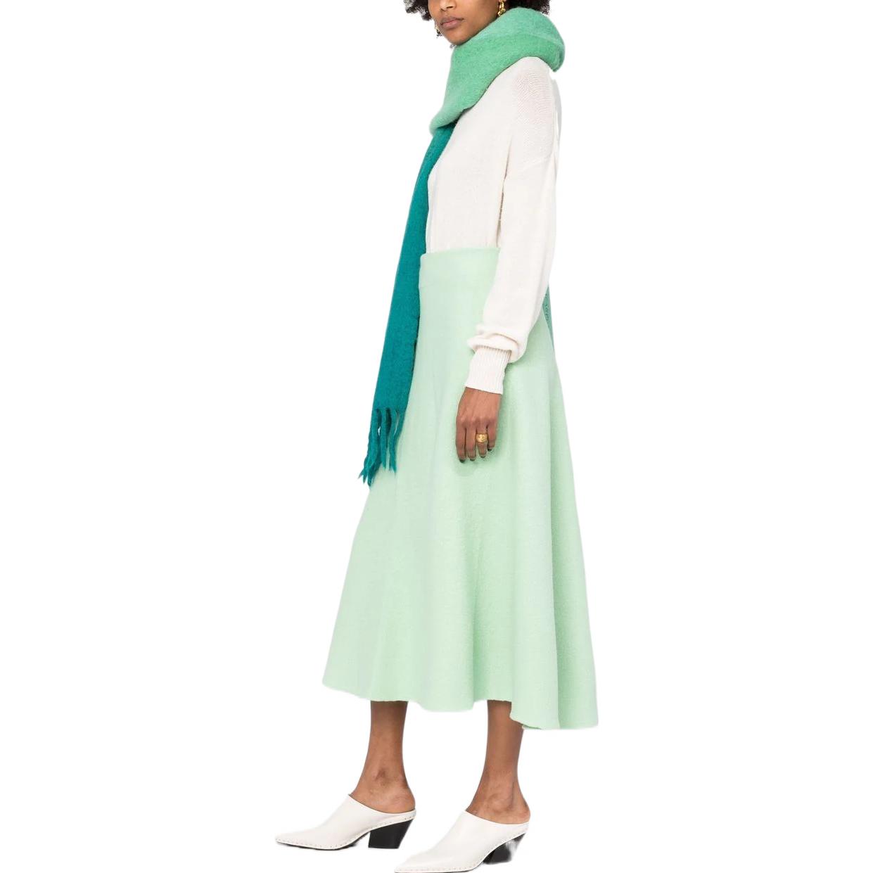 Purchase JIL SANDER SS22 Solid A-Line Midi Skirt Green J02MA0024J14506