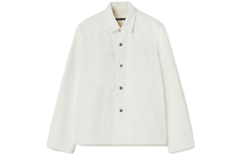 Jil Sander SS22 Solid Color Collared Jacket - White JPUU664252MU246300-102