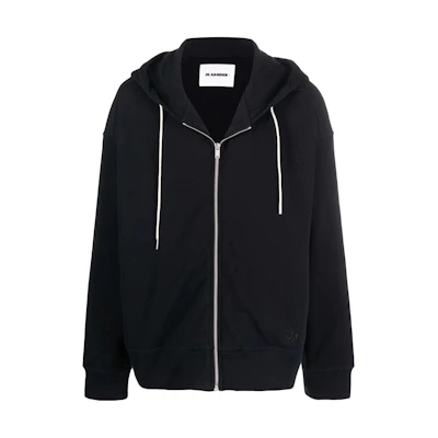 JIL SANDER SS22 Solid Color Zip Hoodie Jacket Men’s Black JPUU707534-MU248608-401
