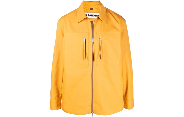 Jil Sander SS22 Solid Color Zip Shirt Jacket Yellow JPUU420609MU243900