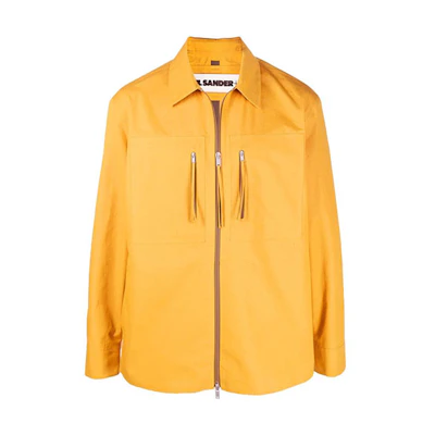 Jil Sander SS22 Solid Color Zip Shirt Jacket Yellow JPUU420609MU243900