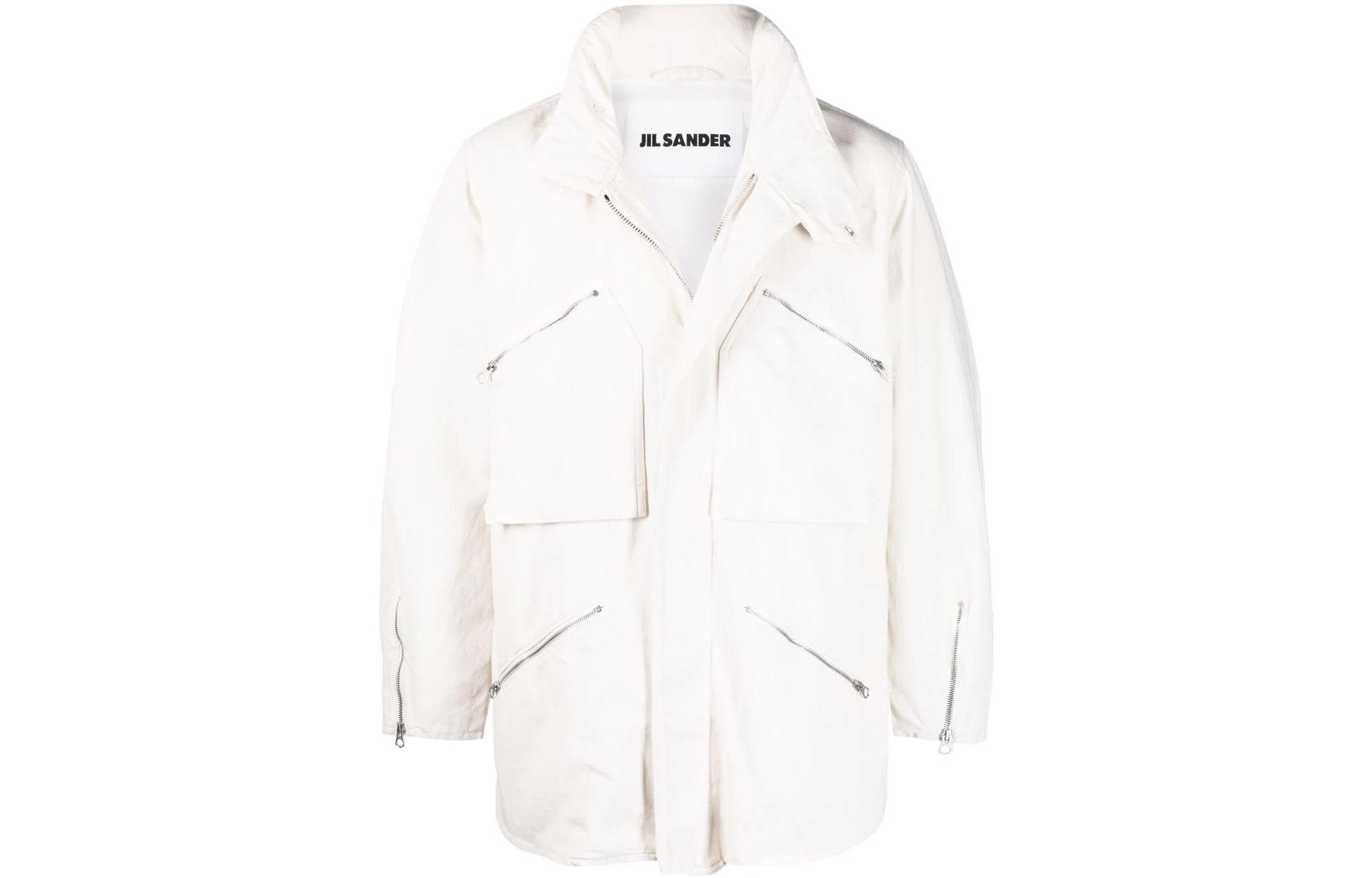 JIL SANDER SS22 White Multi-Pocket Long Sleeve Jacket Men JSMU400327-MU250200A-100