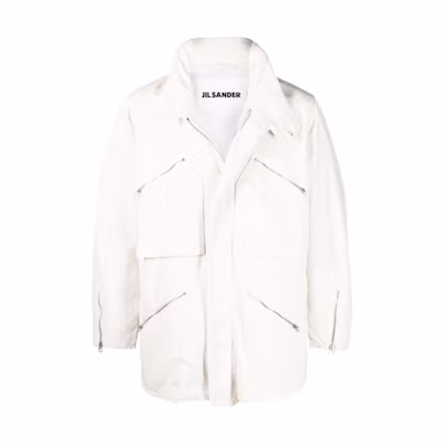 JIL SANDER SS22 White Multi-Pocket Long Sleeve Jacket Men JSMU400327-MU250200A-100