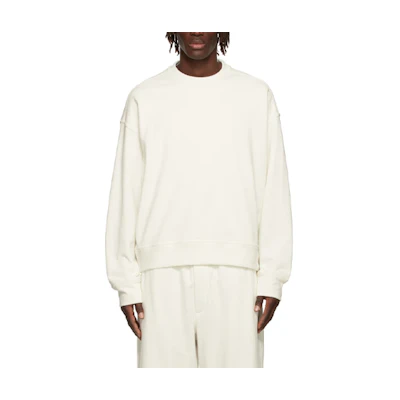 JIL SANDER SS22 White Solid Color Crewneck Oversized Long Sleeve Sweatshirt 212249M204003