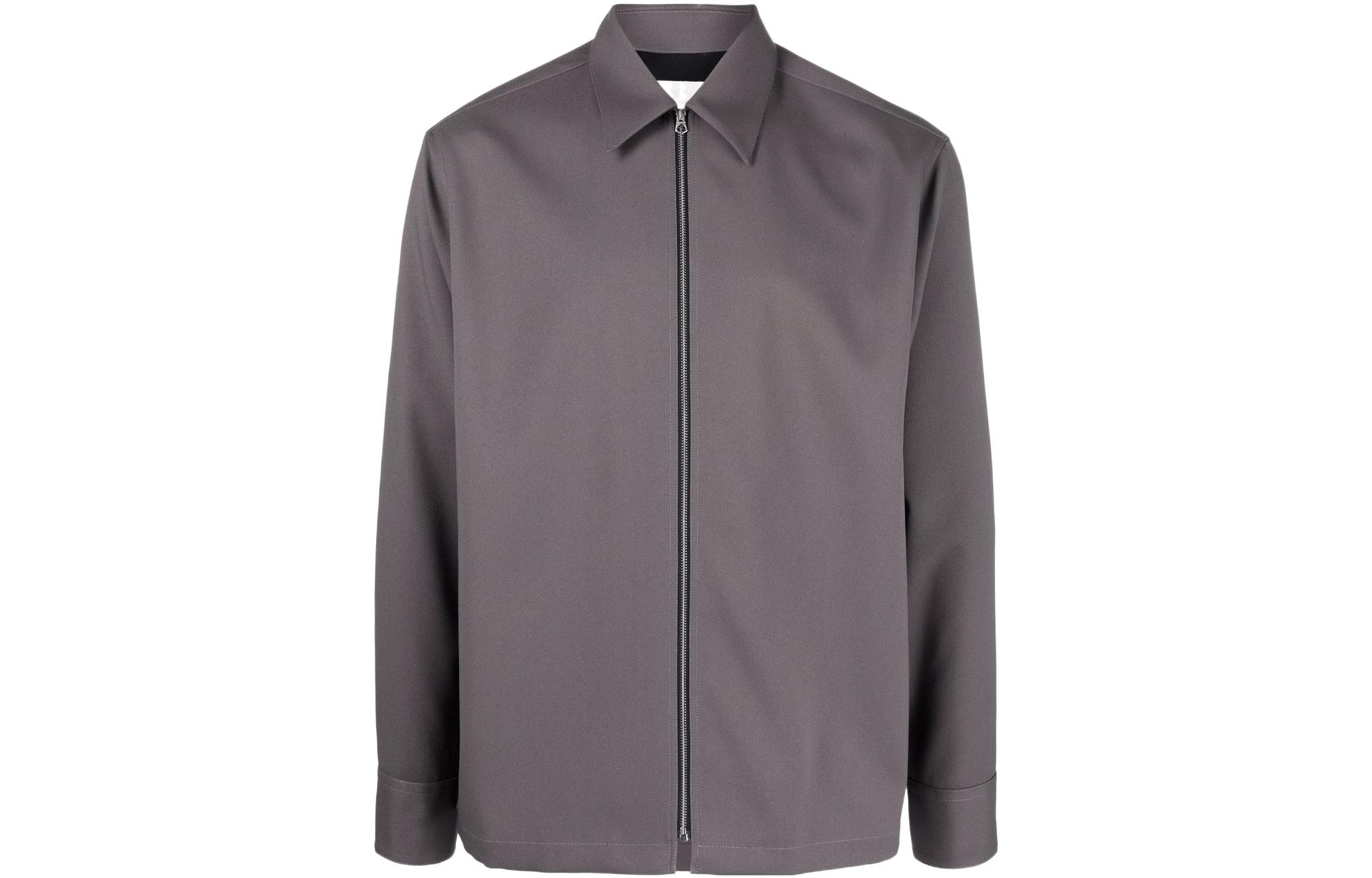 JIL SANDER SS22 Zip Cotton Shirt Jacket Gray JSMU601032MU440300-024
