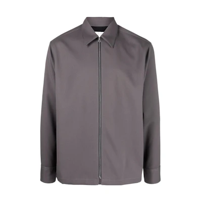 JIL SANDER SS22 Zip Cotton Shirt Jacket Gray JSMU601032MU440300-024