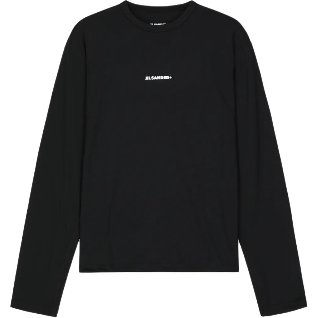 JIL SANDER SS23  Black Long Sleeve T-Shirt with Letter Print. J47GC0022J20033001
