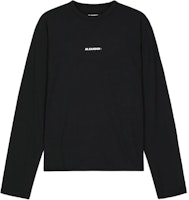 JIL SANDER SS23 Black Long Sleeve T-Shirt with Letter Print. J47GC0022J20033001 JIL SANDER SS23 Black Long Sleeve T-Shirt with Letter Print. J47GC0022J20033001