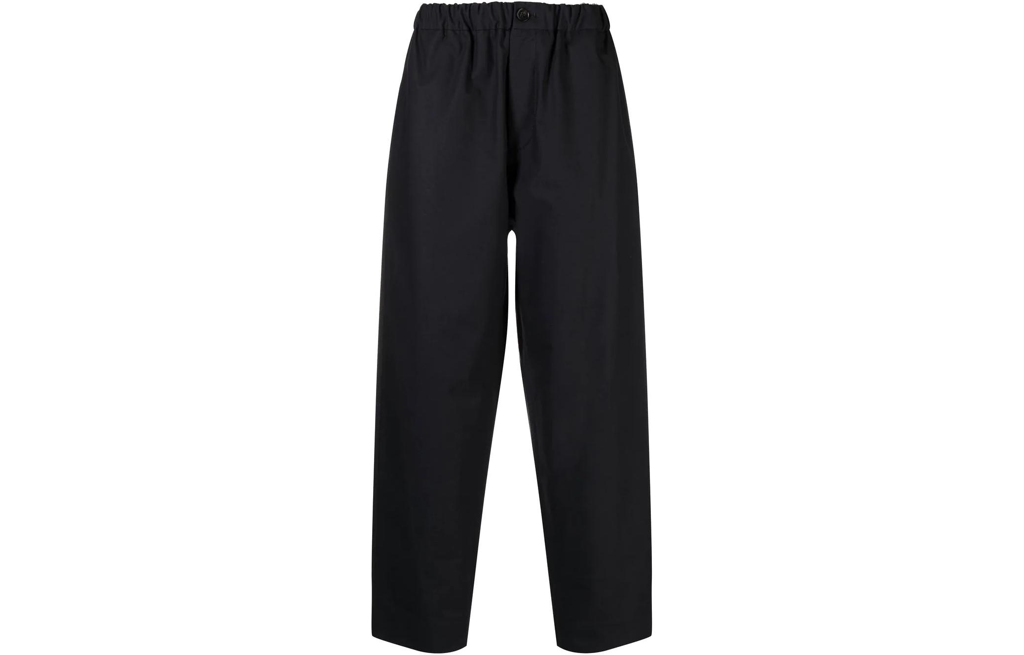 JIL SANDER SS23  Black Solid Straight-Leg Ankle Pants J47KA0016-J45039-401