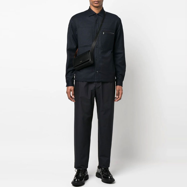 Lookbook JIL SANDER SS23  Black Solid Straight-Leg Ankle Pants J47KA0016-J45039-401