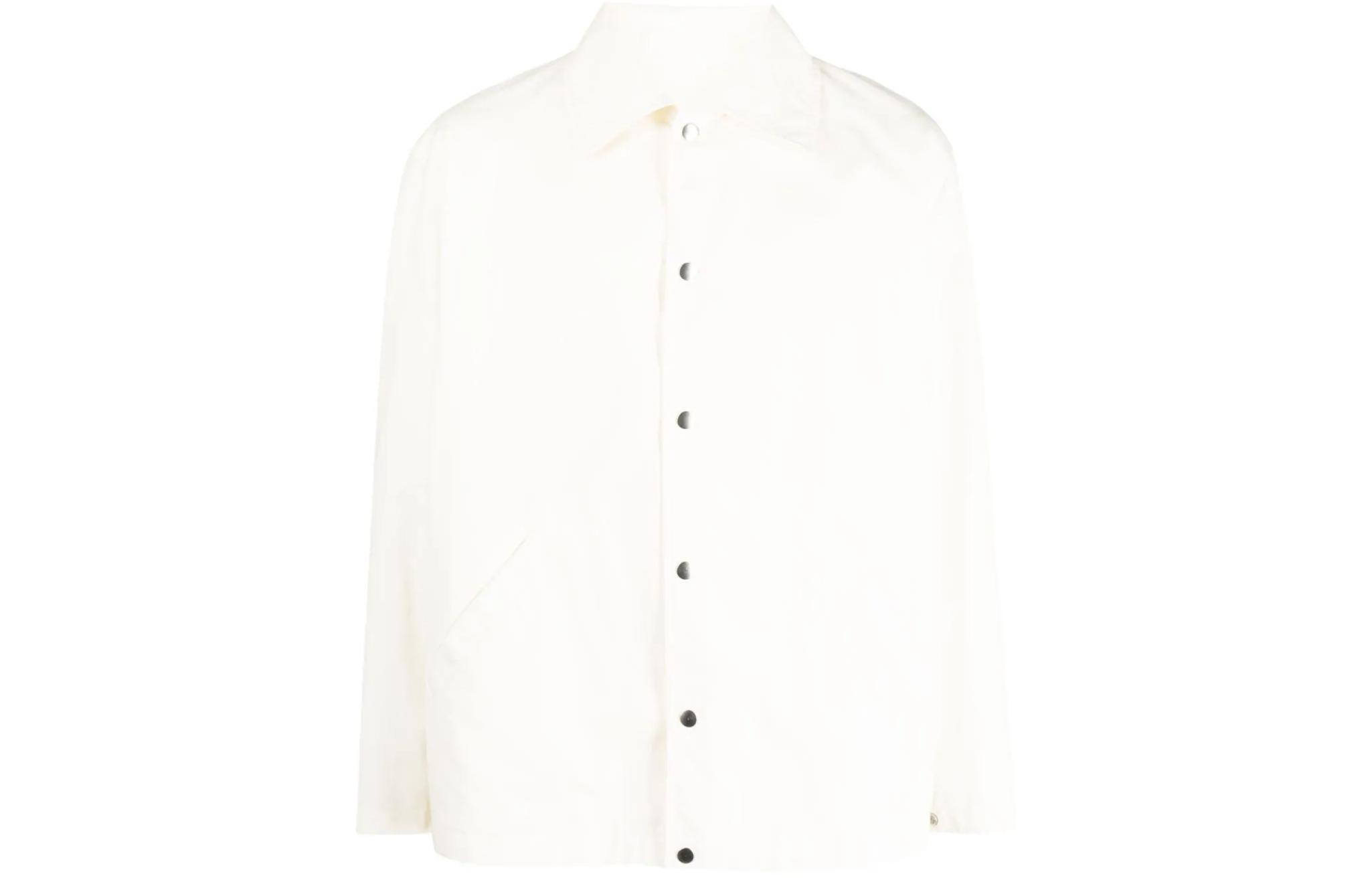 Jil Sander SS23  Bone White Back Logo Print Shirt Jacket. J23BN0003-J45071-103