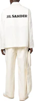 Shop Jil Sander SS23 骨白背面Logo印花襯衫外套。 J23BN0003-J45071-103