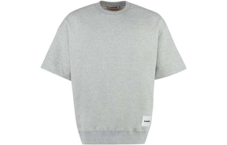JIL SANDER SS23  Grey Plain Oversized Crewneck Short Sleeve T-Shirt J47GC011-0J20010-052