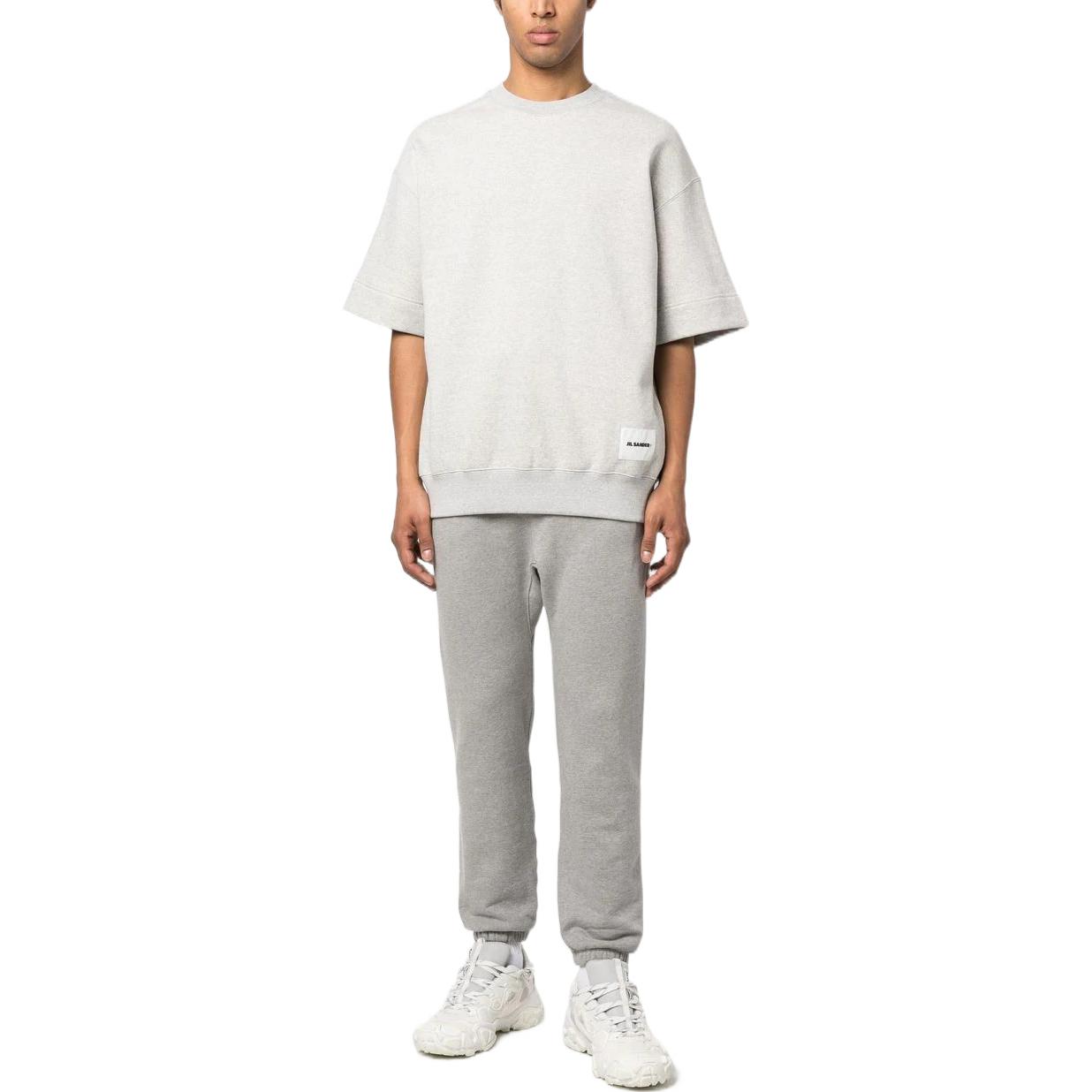 Shop 吉尔桑达 SS23 灰色宽松纯色圆领短袖T恤 J47GC011-0J20010-052