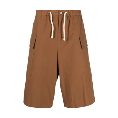 Jil Sander SS23 High-Waisted Straight-Leg Shorts Beige Brown J47KA0118J45127-224