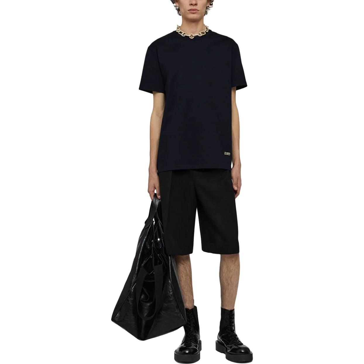 Lookbook 吉尔·桑德 SS23 纯色黑色短袖圆领T恤 J22GC0128J20073-001