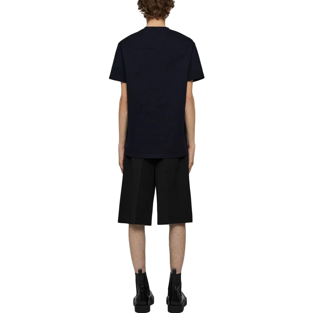 Shop 吉尔·桑德 SS23 纯色黑色短袖圆领T恤 J22GC0128J20073-001