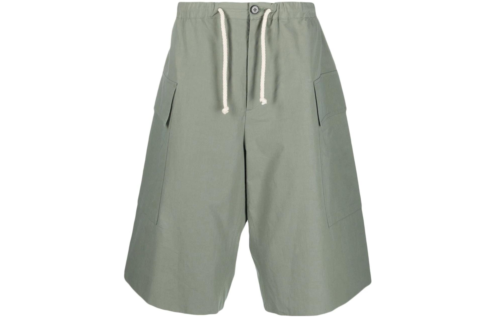 Jil Sander SS23  Solid Drawstring Utility Shorts Green. J47KA0118-J45127-319
