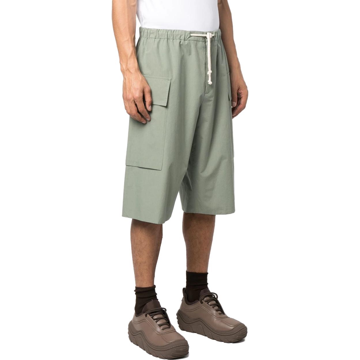 Purchase Jil Sander SS23  Solid Drawstring Utility Shorts Green. J47KA0118-J45127-319