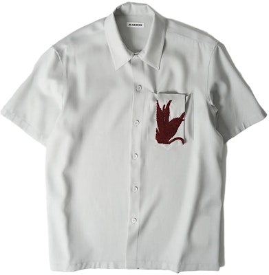 JIL SANDER SS23 Solid Embroidered Square Neck Short Sleeve Shirt Light Grey J22DL0109J40003054 Buy JIL SANDER SS23 Solid Embroidered Square Neck Short Sleeve Shirt Light Grey J22DL0109J40003054