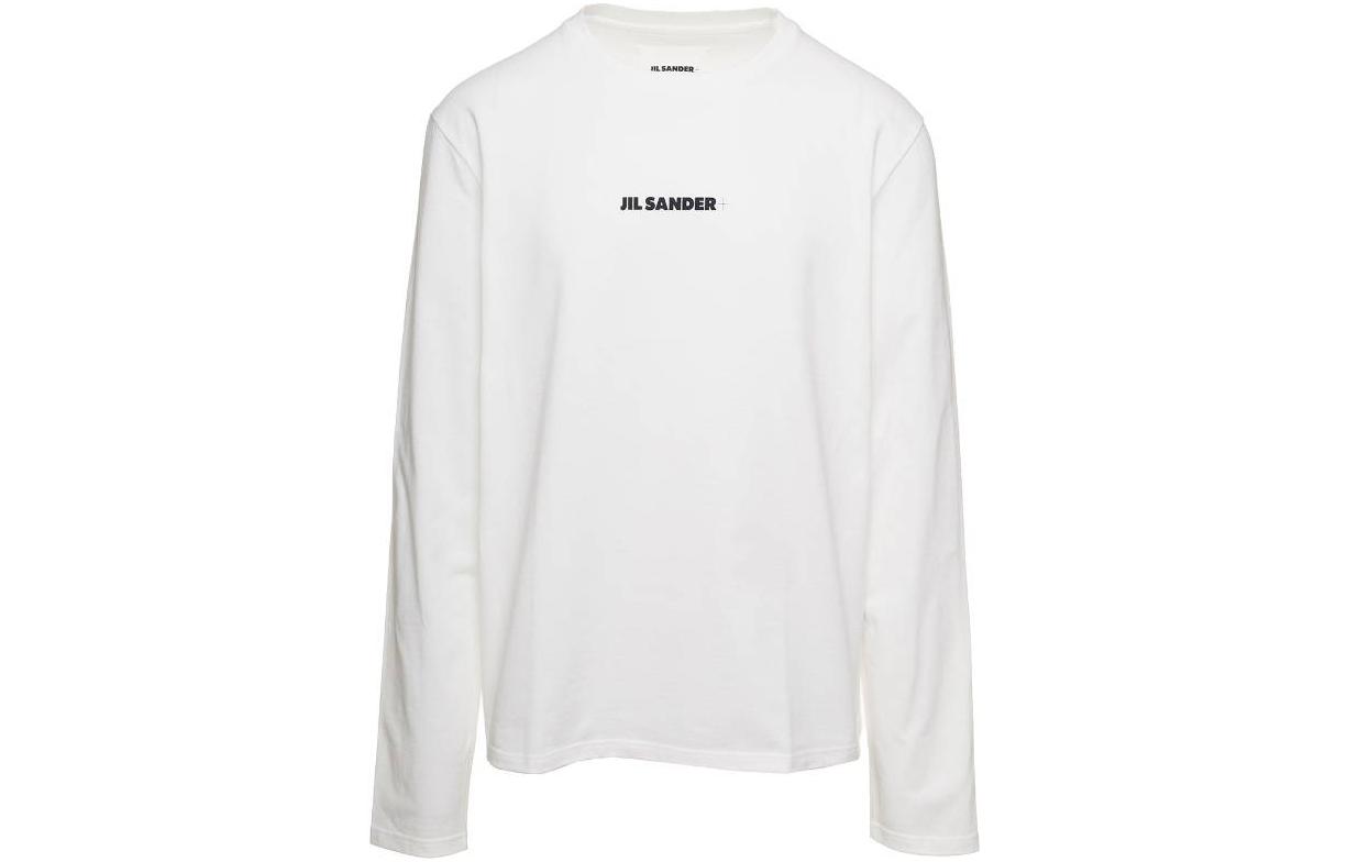JIL SANDER SS23  White Letter Print Crewneck Long Sleeve T-Shirt J47GC0116J20103102
