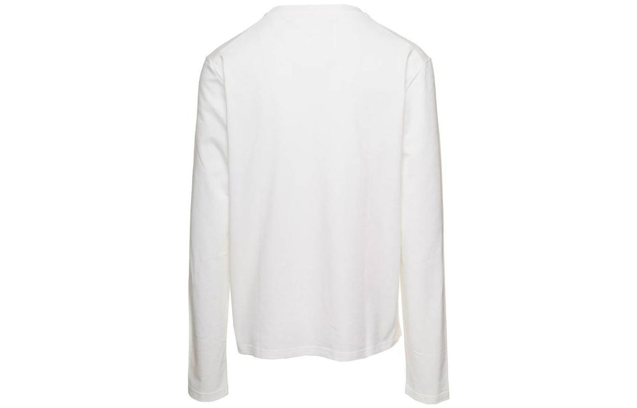 Lookbook 질 샌더 SS23 화이트 레터 프린트 크루넥 긴팔 티셔츠 J47GC0116J20103102