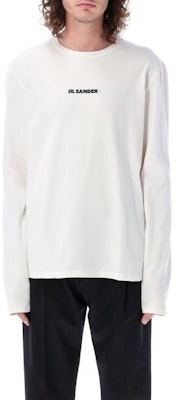 JIL SANDER SS23 White Letter Print Crewneck Long Sleeve T-Shirt J47GC0116J20103102 Shop JIL SANDER SS23 White Letter Print Crewneck Long Sleeve T-Shirt J47GC0116J20103102