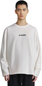 질 샌더 SS23 화이트 레터 프린트 크루넥 긴팔 티셔츠 J47GC0116J20103102 Cheap 질 샌더 SS23 화이트 레터 프린트 크루넥 긴팔 티셔츠 J47GC0116J20103102