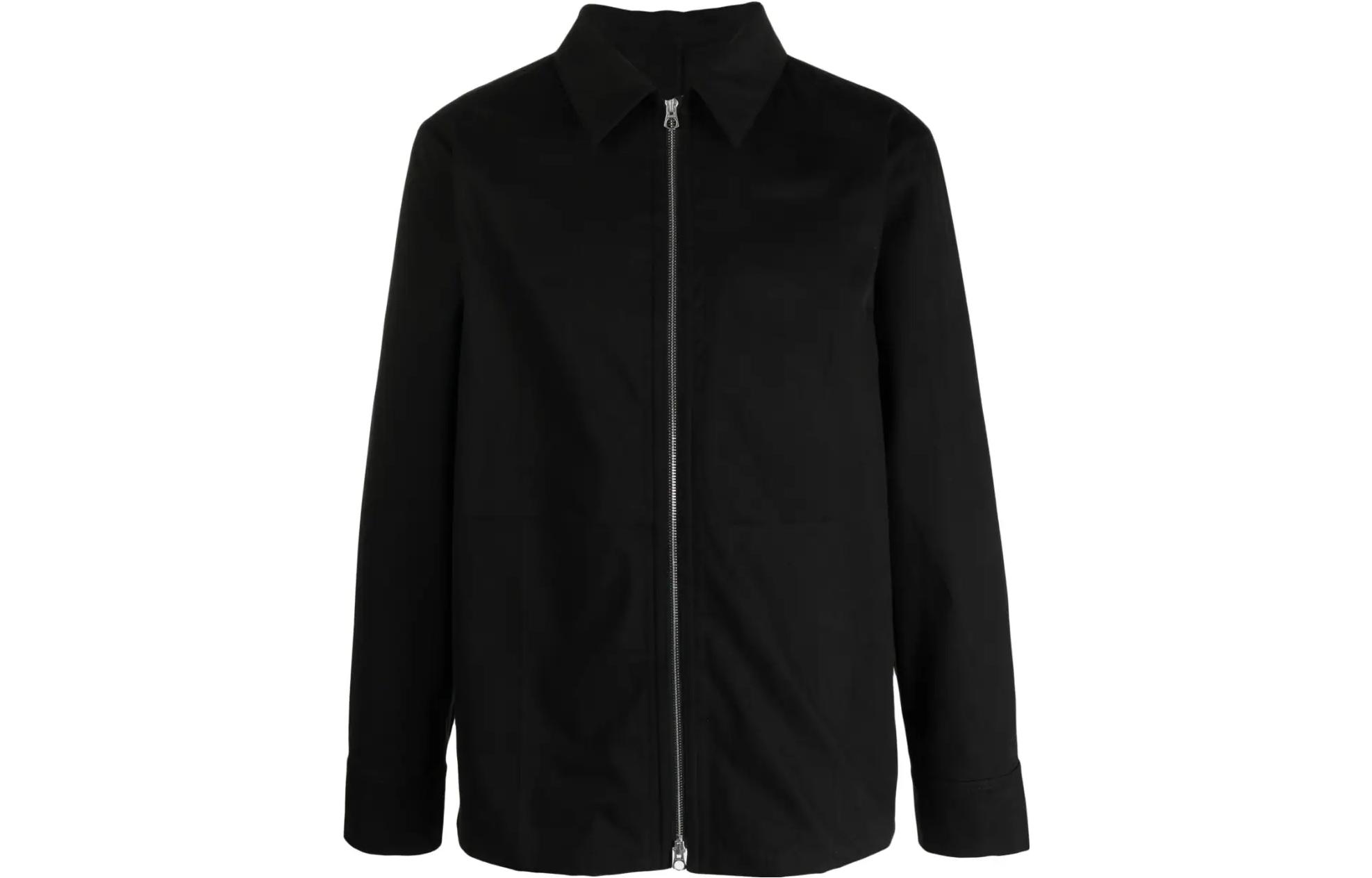 JIL SANDER SS23 Black Double-Zip Long-Sleeve Shirt Jacket J22BN011-8J46307-001