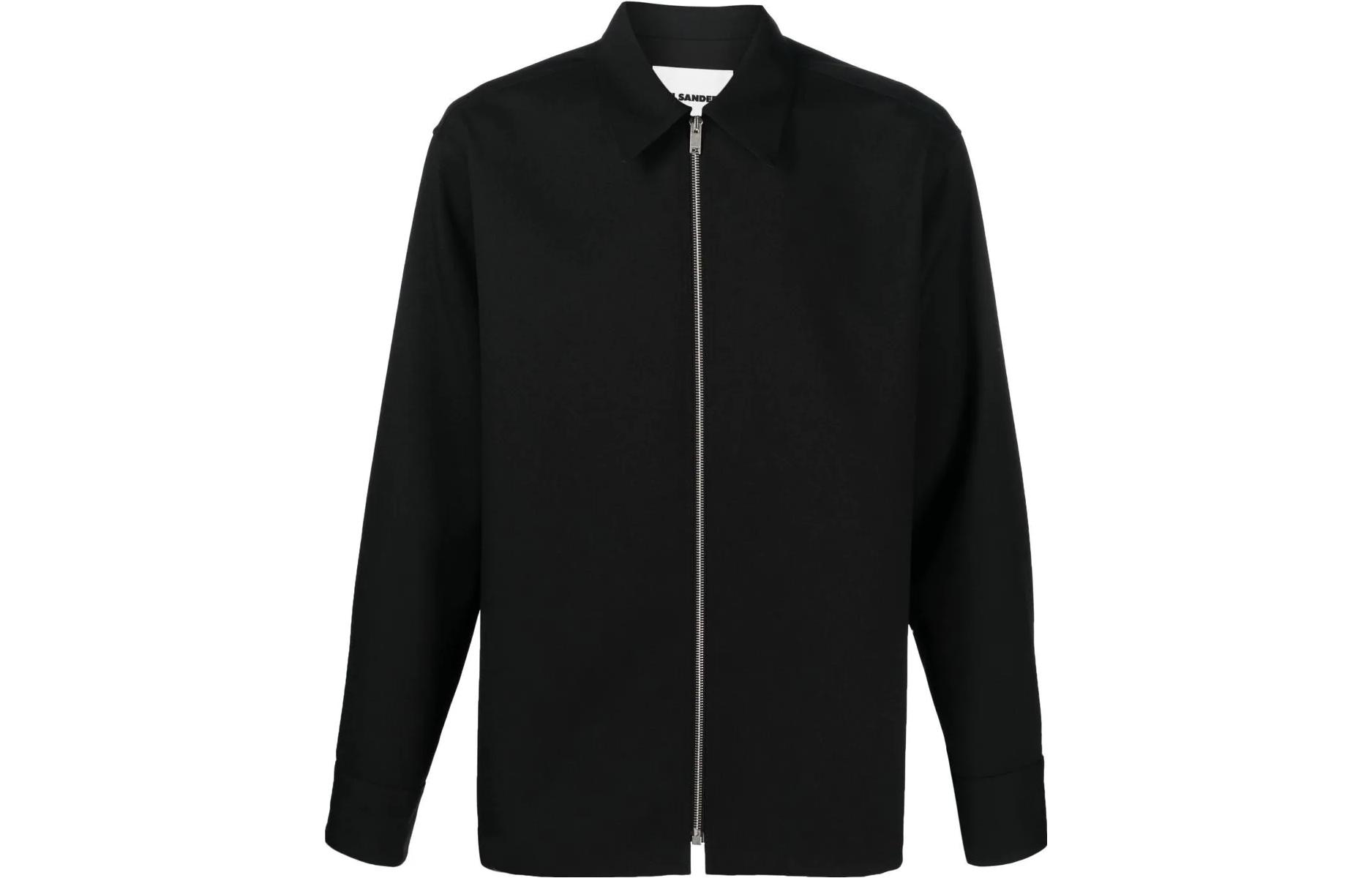 JIL SANDER SS23 Black Solid Zip-Up Long Sleeve Jacket J22DL0136-J70001-001