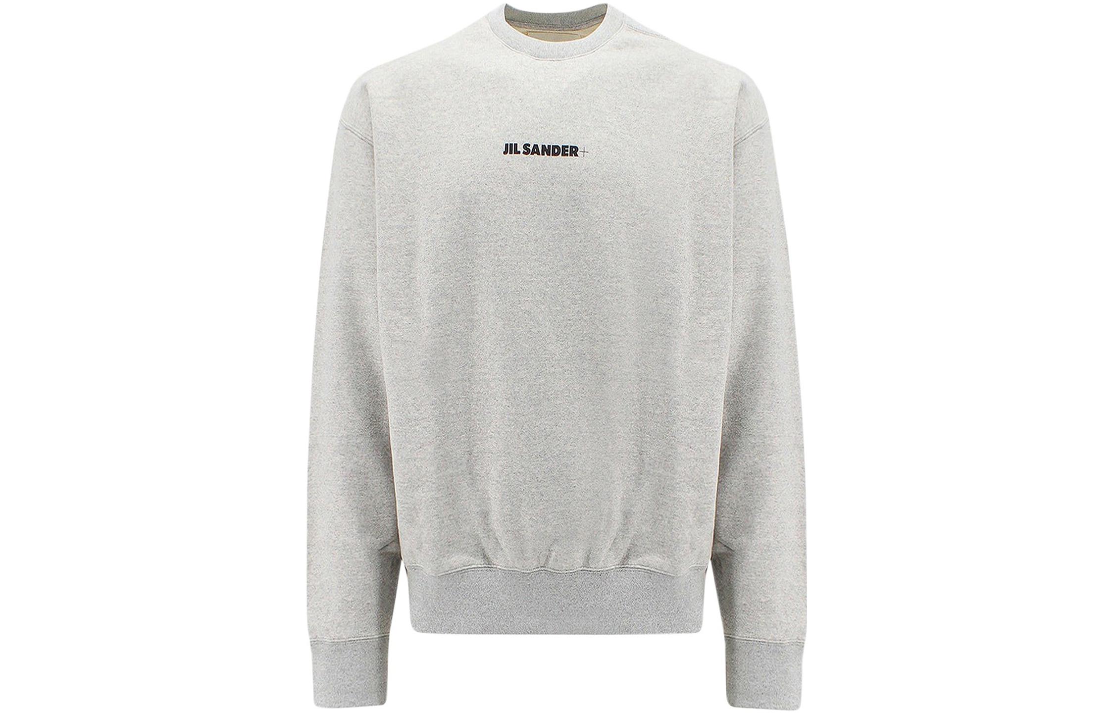 JIL SANDER SS23 Grey Crewneck Sweatshirt with Logo Print for Men. J47GU0001J20010052